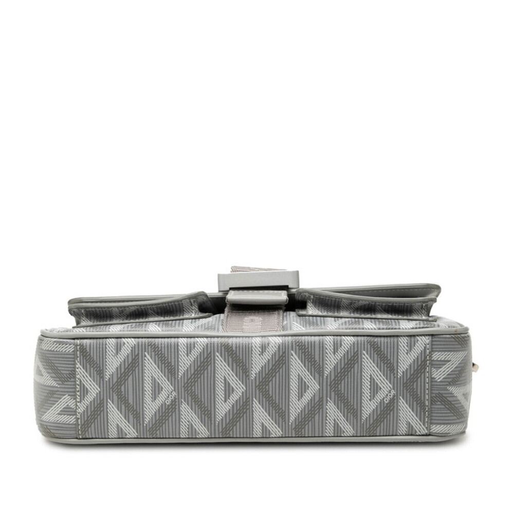 DIOR Gray Diamond Leather Shoulder Bag - Picture 3 of 7